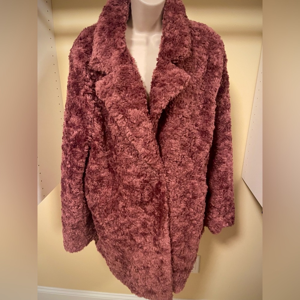 Lulus Plum Purple Teddy Coat - XL - Picture 6 of 11
